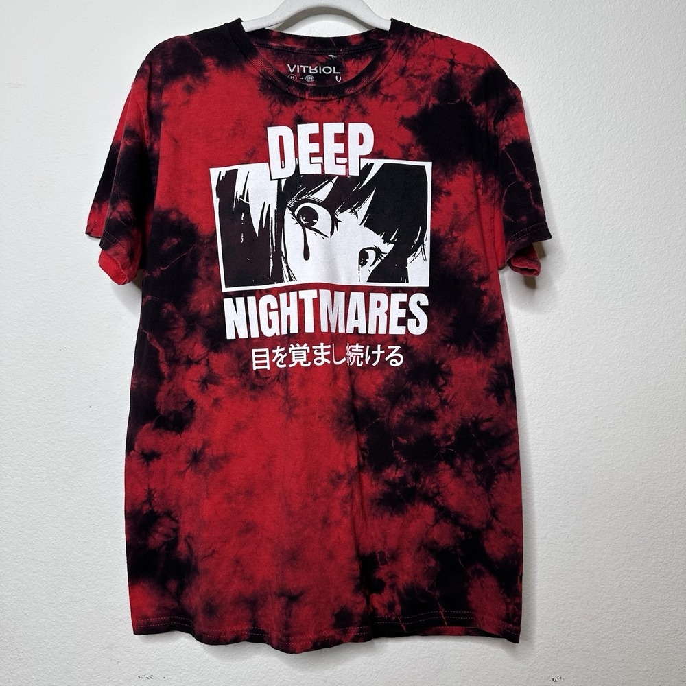 Vitriol Mens Graphic T‎ Shirt Deep Nightmares Size Medium Red Anime